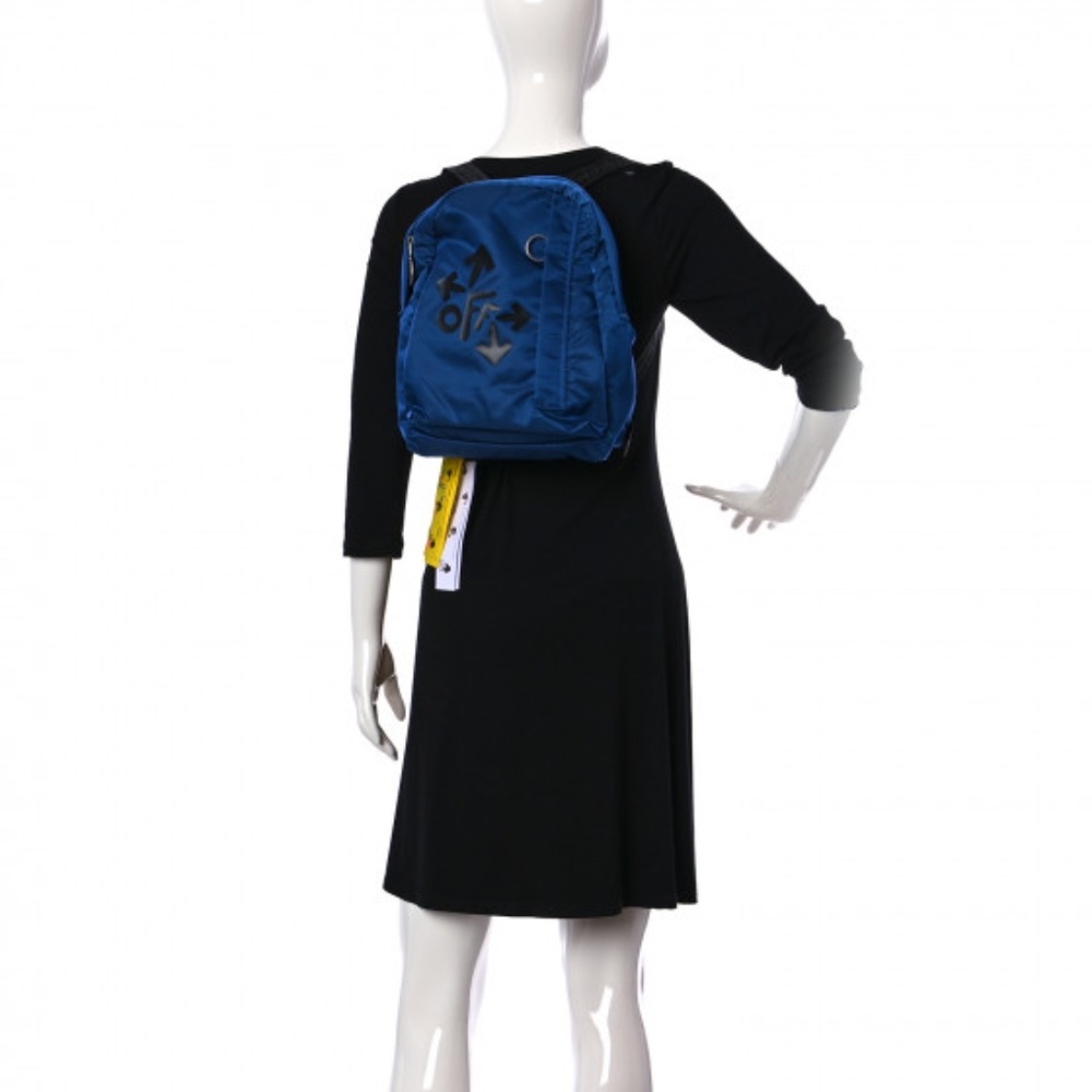 OFF-WHITE Canvas Rounded Logo Mini Backpack Blue - Picture 2 of 9